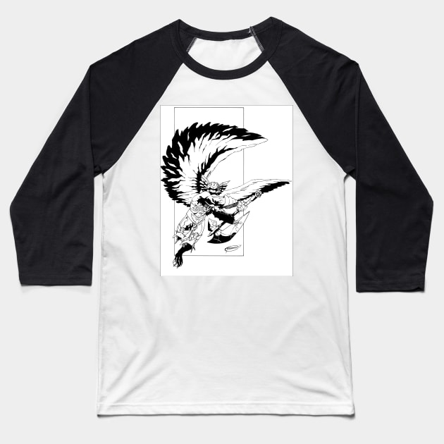 Savage Hawkman Baseball T-Shirt by TreverCameron